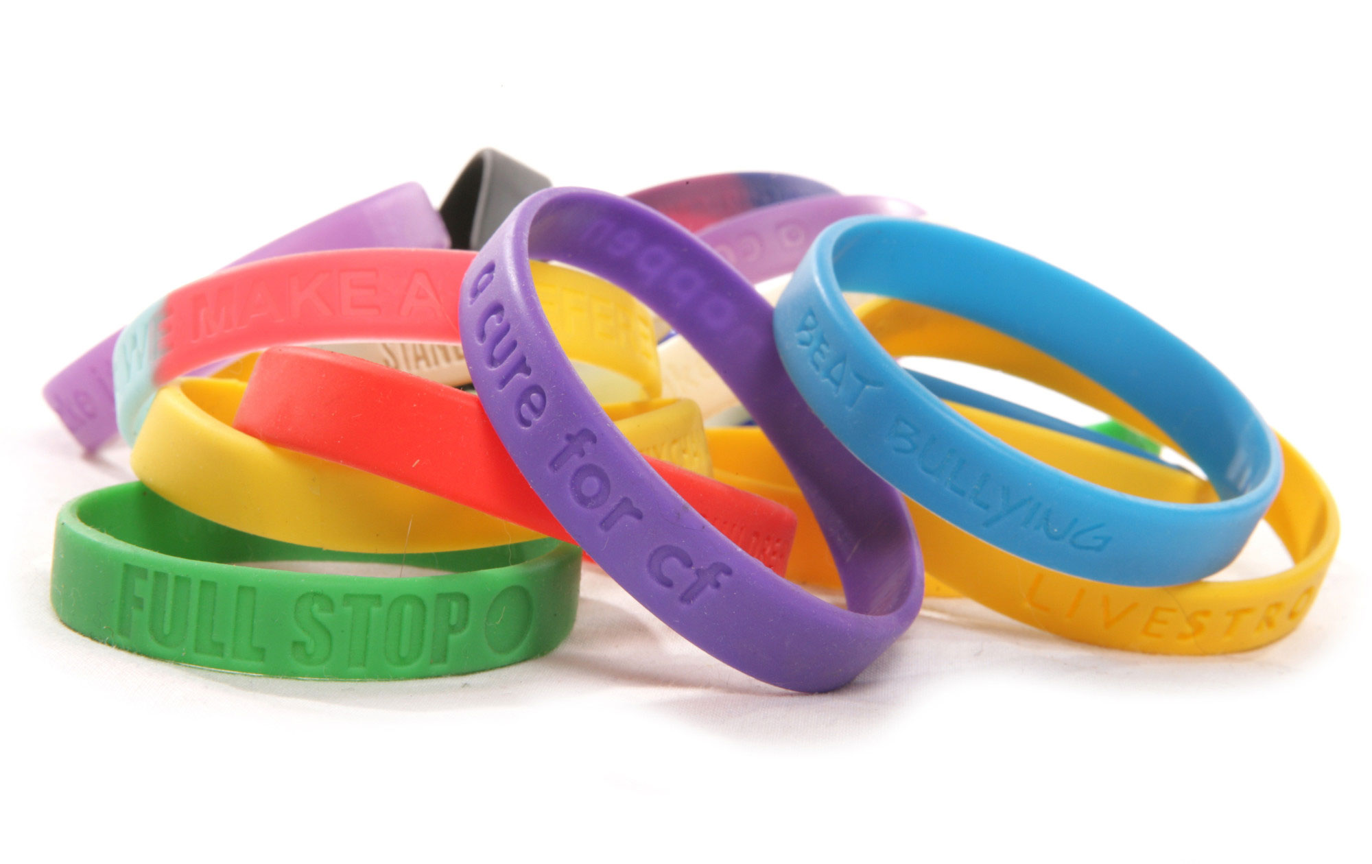 Debossed Silicone Wristbands - Ink Filled - The Wristband Man